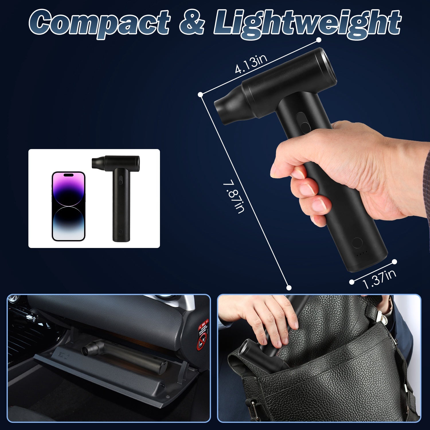 1Set Compressed Air Duster Brushless Motor 250000RPM Stepless Variable Speed 1WmAh Battery Cordless Dust Blower Vacuum Cleaner Portable Jet Dry Blower For PC Keyboard Car Home