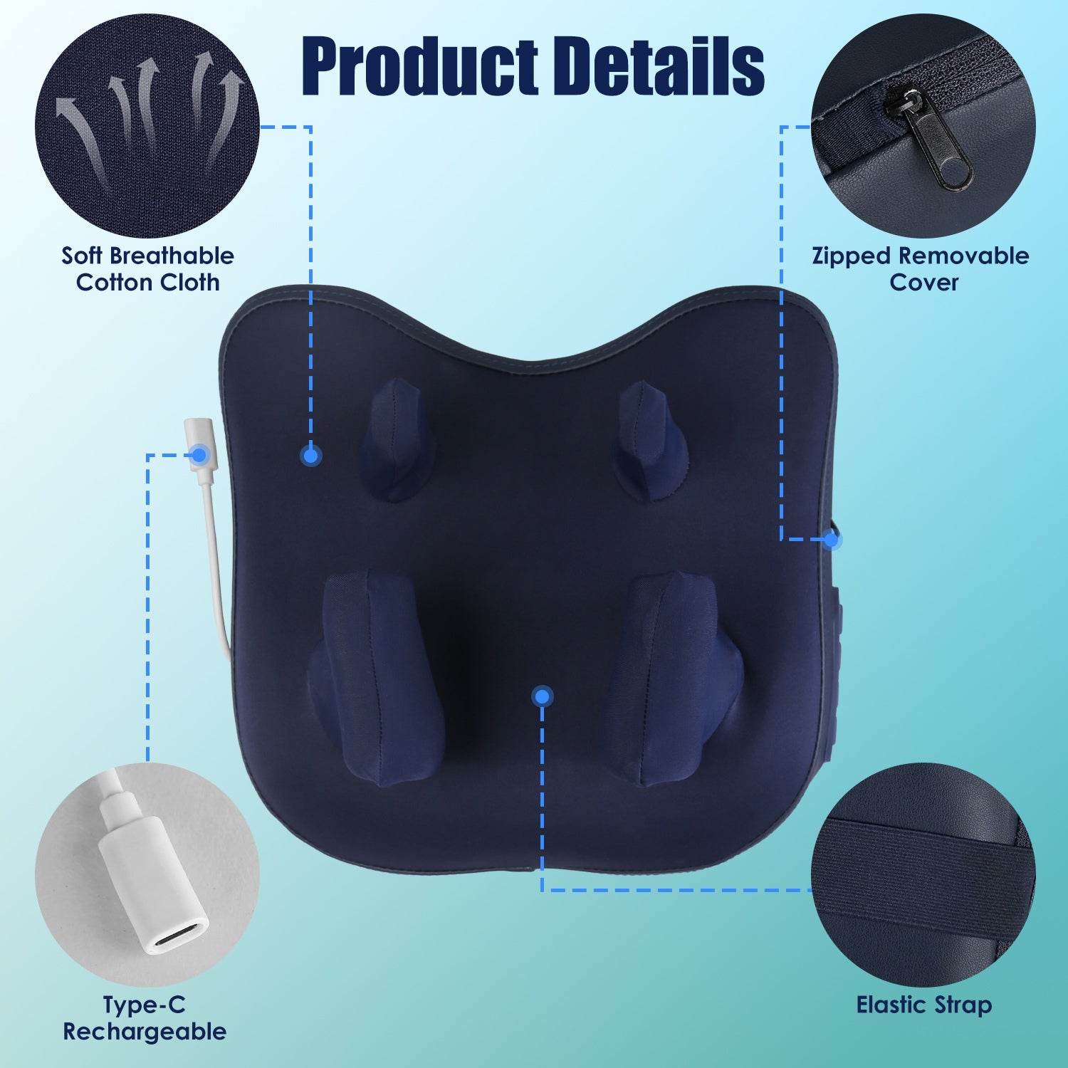 1 Set Cordless Neck Shoulder Massager With Soothing Heating 3 Intensity Levels 2 Heating Levels Electric 4D Shiatsu Deep Kneading Pillow For Back Traps Gifts For Family  Home Car