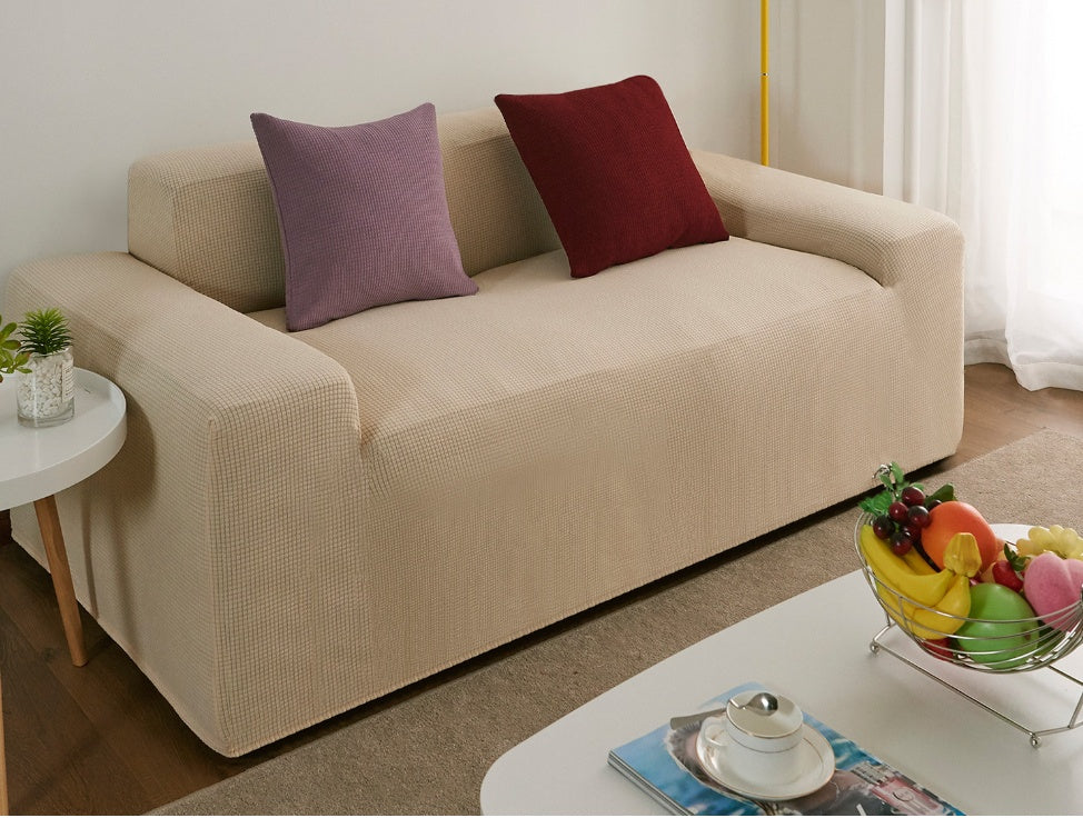 Waterproof Polar Fleece Solid Color Bomb Cover Sofa Slipcover Corner Case For Living Room 1 2 3 4 Seat