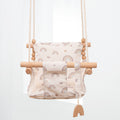 Cotton Canvas Baby Swing Chair Hanging Swing Indoor Outdoor Safety Baby Children's Toy Wooden Seat With Cushion Baby Room Decor
