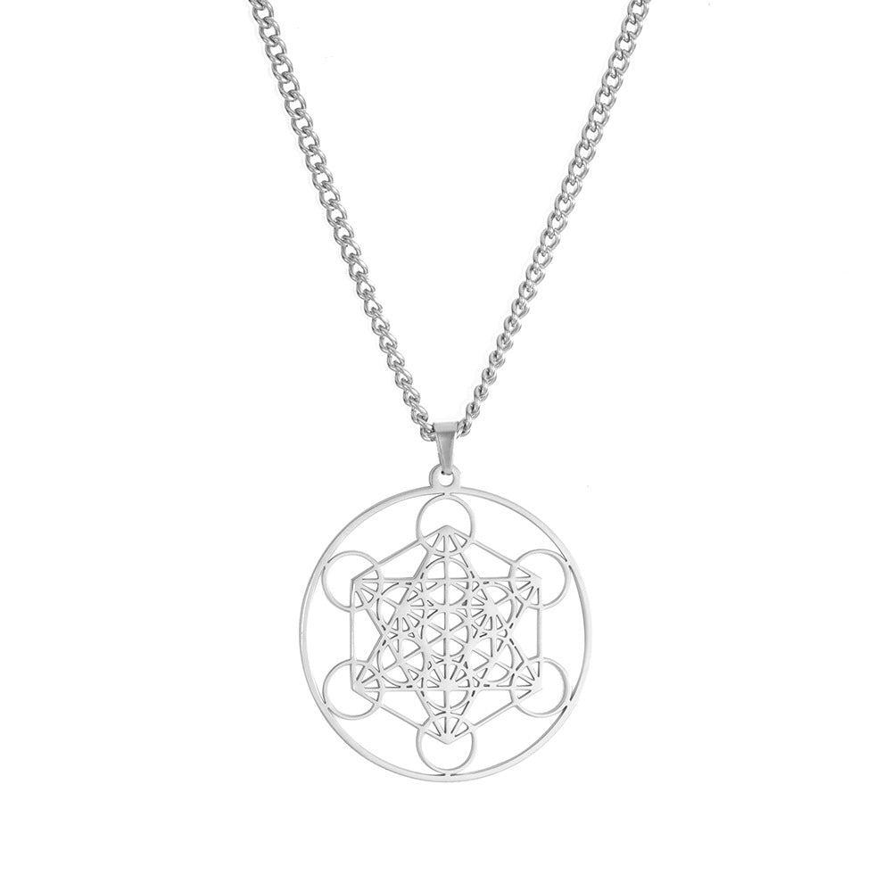 European and American Stainless Steel Hollow Pendant Supernatural Moon Goddess Necklace Couple Fashion Jewelry Factory Outlet