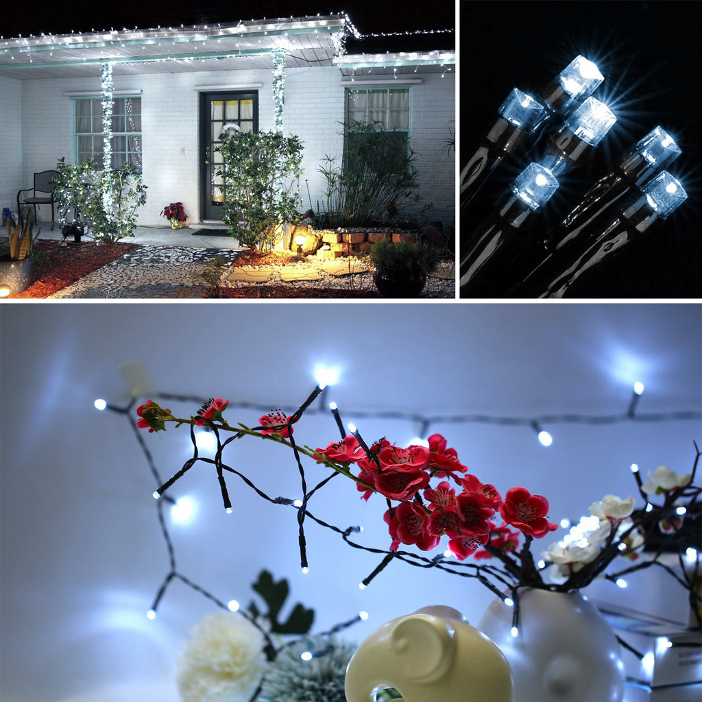 1Pc Solar String Lights LED Solar Power Fairy String Light 12M 8 Lighting Mode Cool Light Waterproof Starry String Lights Christmas Wedding Party Decor String Lights