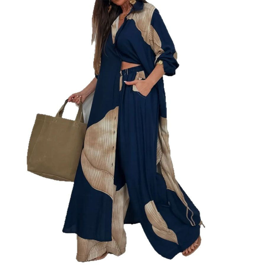 Women's Clothing Fashion Colorblock Loose Shirt