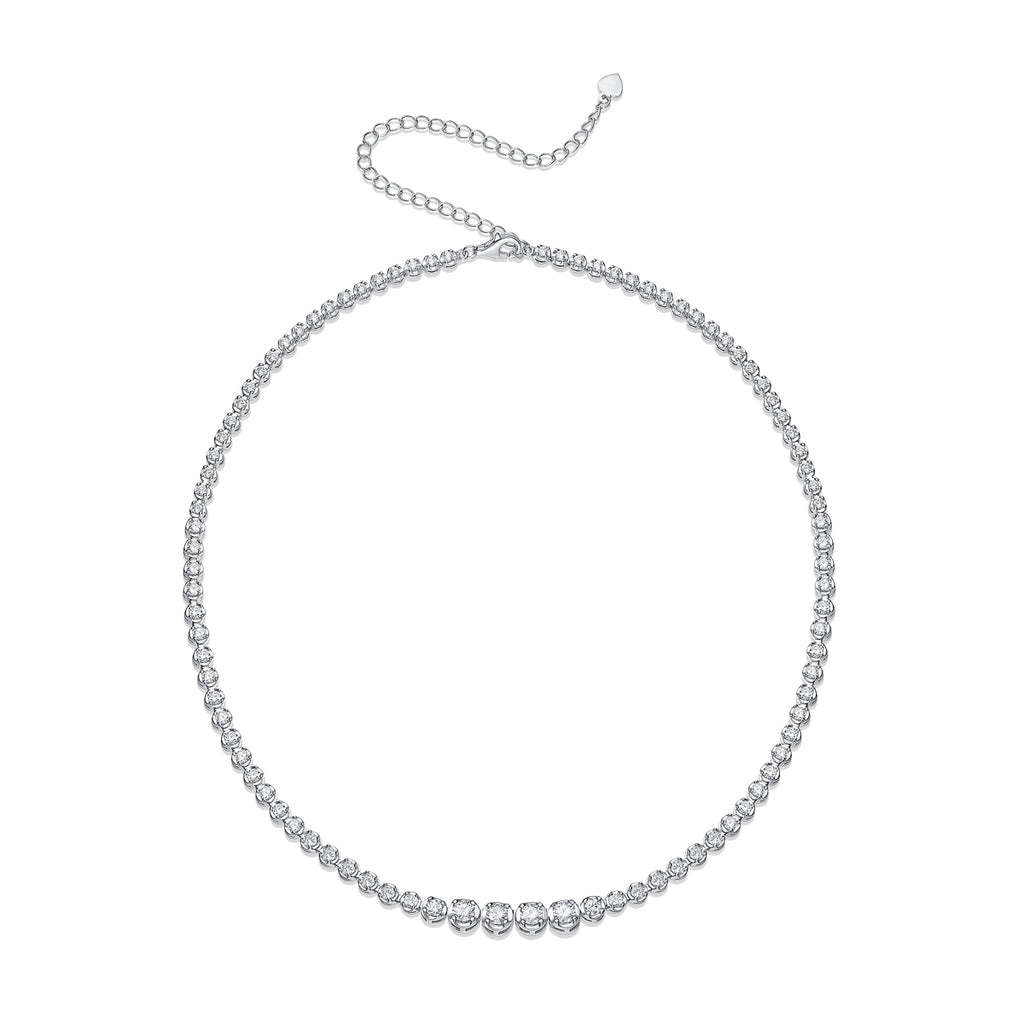 1In The Name Of Light Luxurious Fashion Diamond Pendant Necklace Set With Mosan Diamond Silver Ornaments Prohibit TikTok sales