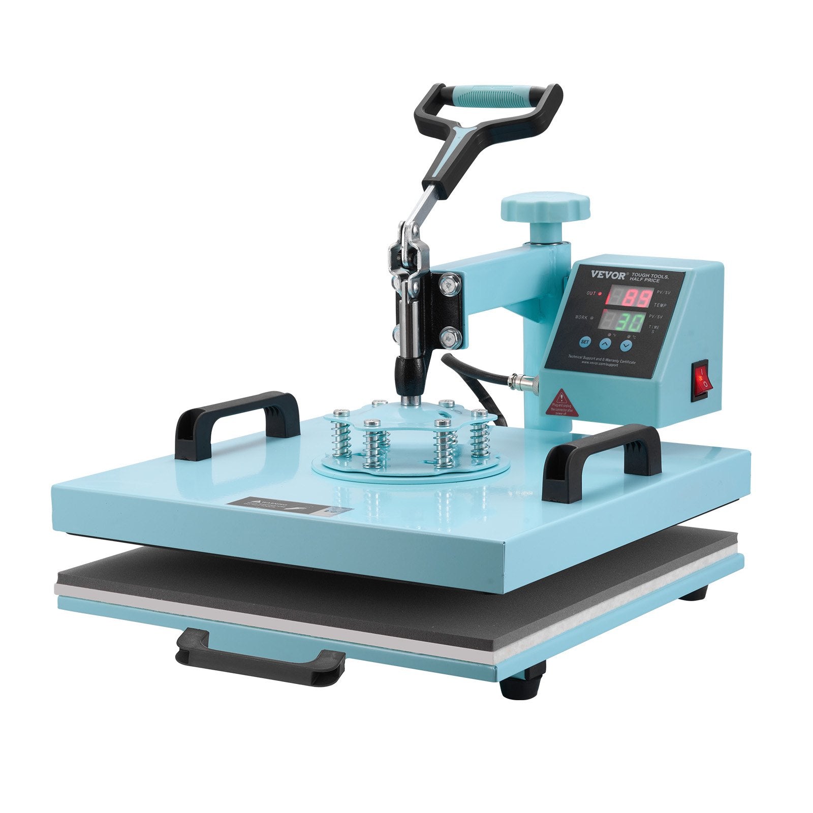 Heat Press Machine, 15 X 15 Inch, 5 In 1 Heat Transfer Machine With 30 Oz Tumbler Press, 360° Swing Away T-Shirt Pressing, Digital Precise Control, For T-Shirts/Mugs/Hats/Plates, Green