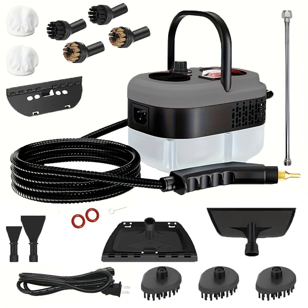 Handheld Steam Cleaner, Steamer For Cleaning, 2500W Pressurized Steam Cleaner With 1.2L Water Tank And 12 Attachments, Portable Steamer Cleaner For Home Car Kitchen Bathroom Furniture Tile Grout