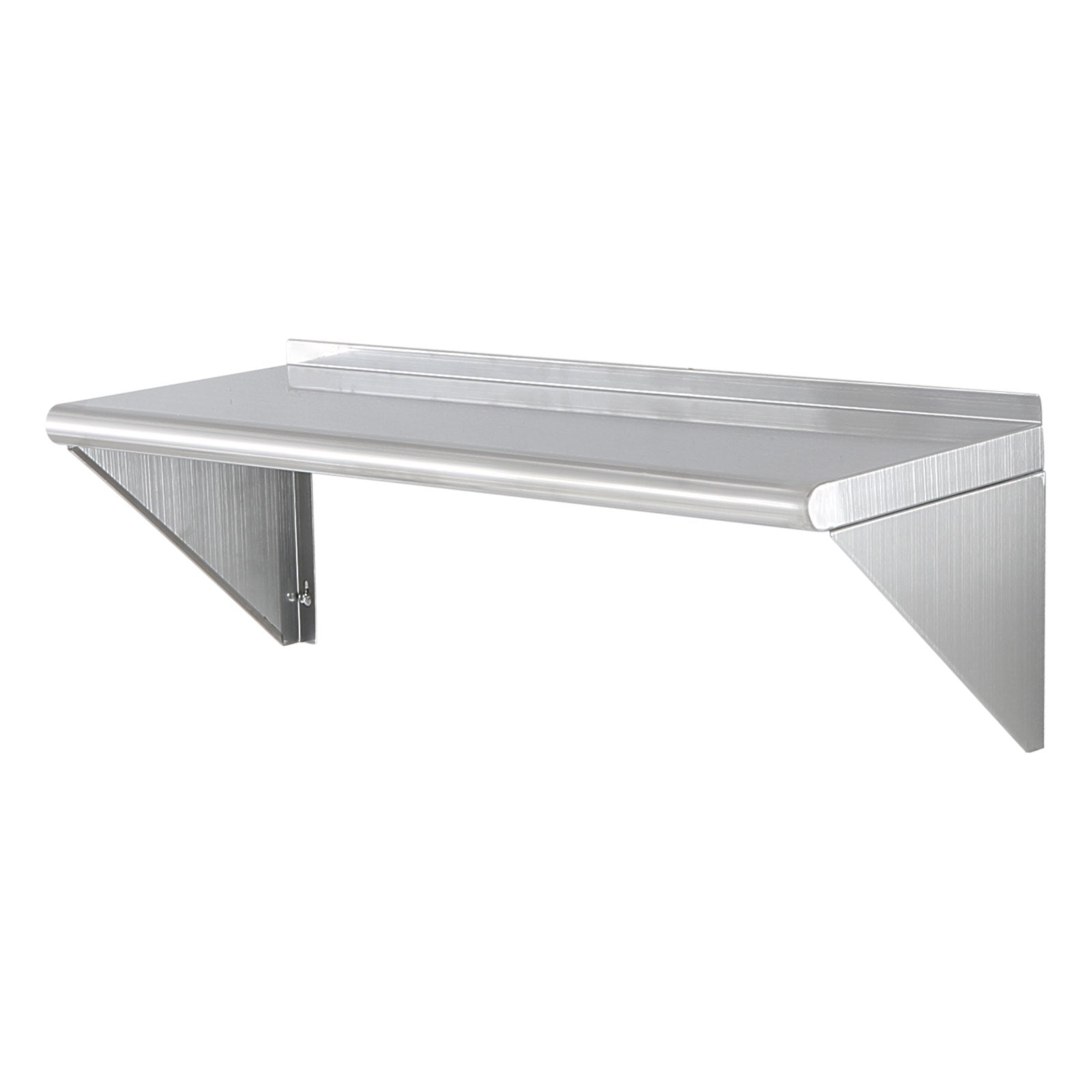 12" X 36" Stainless Steel Shelf, Wall Mounted Floating Shelving With Brackets, 250 Lbs Load Capacity Commercial Shelves, Heavy Duty Storage Rack For Restaurant, Kitchen, Bar, Home, And Hotel