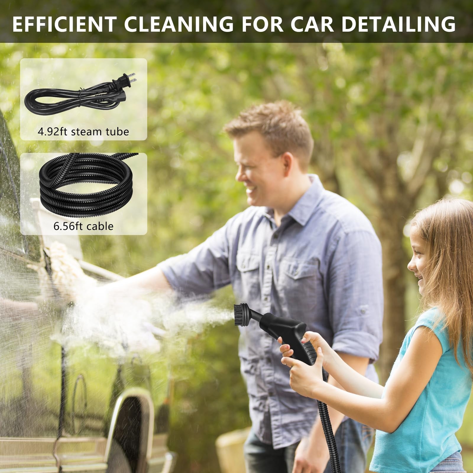 Handheld Steam Cleaner, Steamer For Cleaning, 2500W Pressurized Steam Cleaner With 1.2L Water Tank And 12 Attachments, Portable Steamer Cleaner For Home Car Kitchen Bathroom Furniture Tile Grout