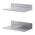 8.6" X 16" Stainless Steel Shelf, Wall Mounted Floating Shelving With Backsplash, 44 Lbs Load Capacity Commercial Shelves, Heavy Duty Storage Rack For Restaurant, Kitchen, Bar, Home, And Hotel