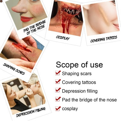 SFX Makeup Kit, Makeup Props Scar Makeup Scary Atmosphere Party Makeup Set