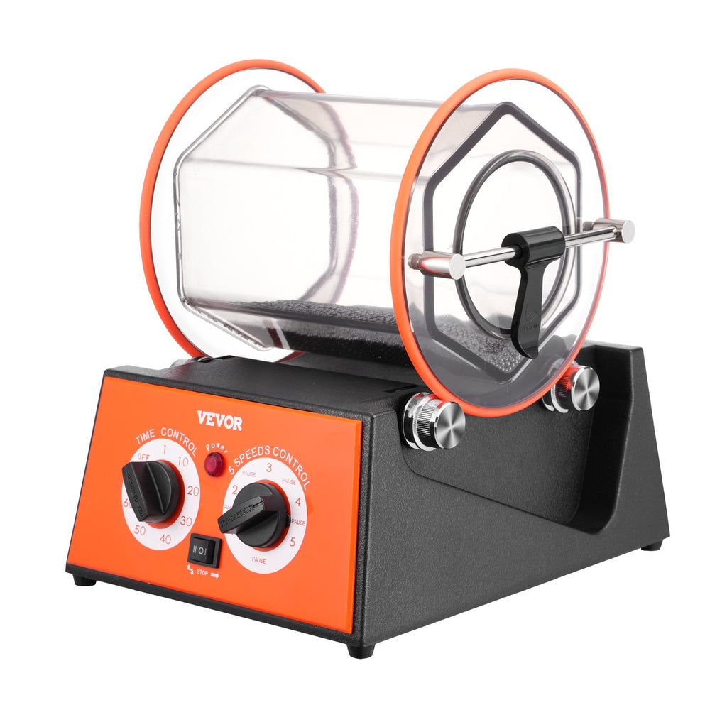 Jewelry Polisher Tumbler, 11lbs/5kg Capacity Mini Rotary Tumbler Machine With 0-60 Minutes Timer, 5 Speeds Jewelry Rotary Finisher For Surface Polishing Grinding Buffing Gemstones Jewels Coins