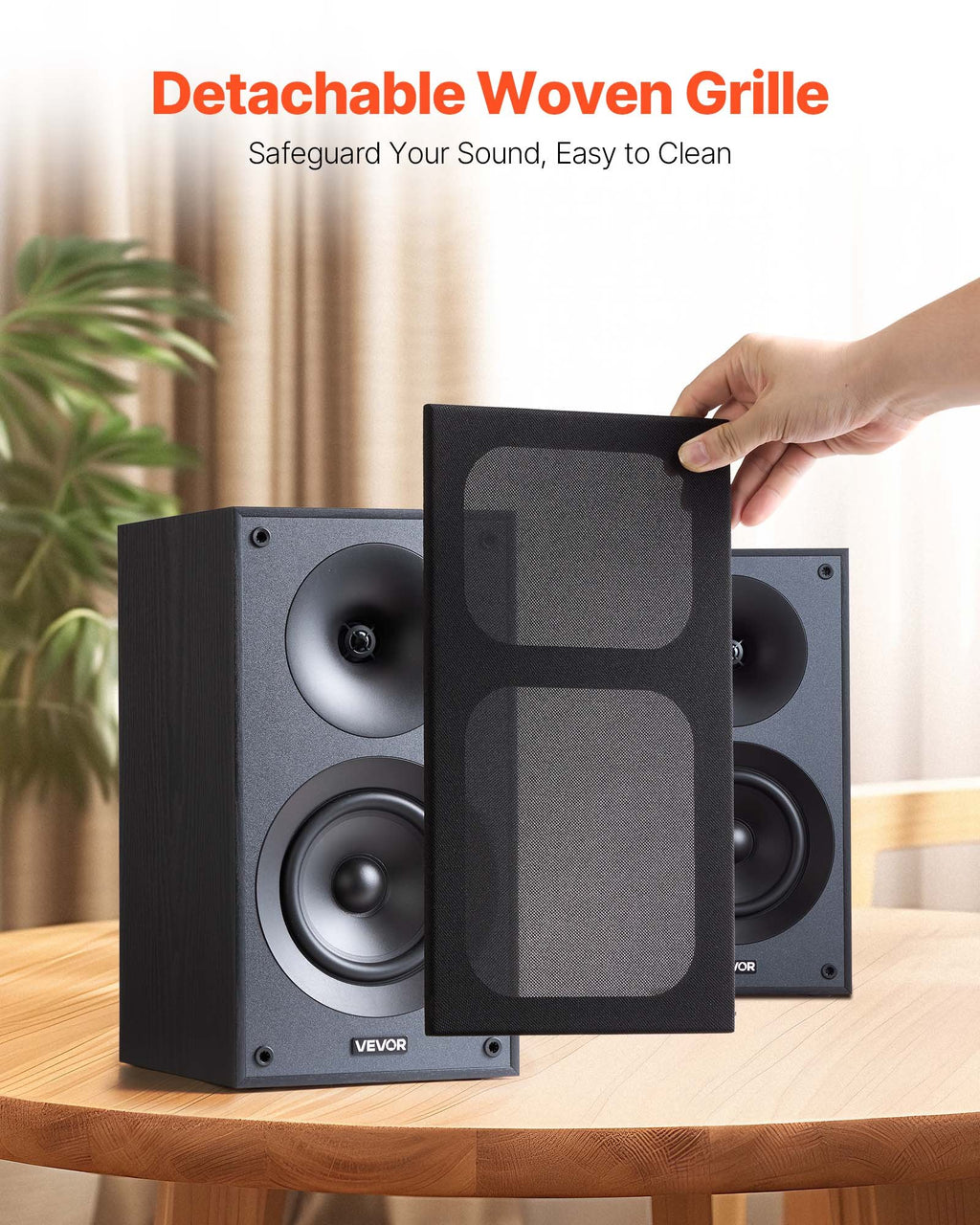 Passive Bookshelf Home Speakers Pair Of Stereo Audio Speakers Cone 65Hz-20KHz
