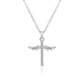 Angel Wings Cross Pendant Necklace For Woman With O Type Stainless Steel Chain Necklace Jewelry Gift