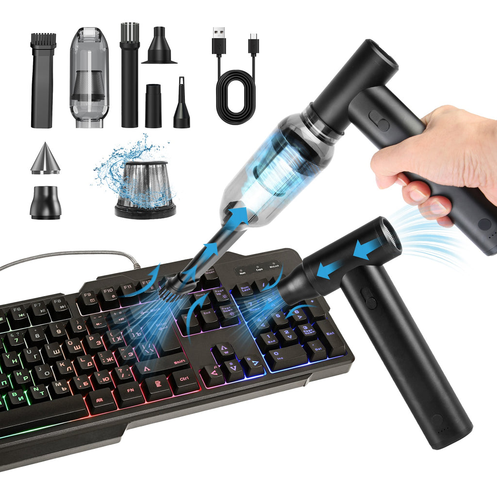 1Set Compressed Air Duster Brushless Motor 250000RPM Stepless Variable Speed 1WmAh Battery Cordless Dust Blower Vacuum Cleaner Portable Jet Dry Blower For PC Keyboard Car Home