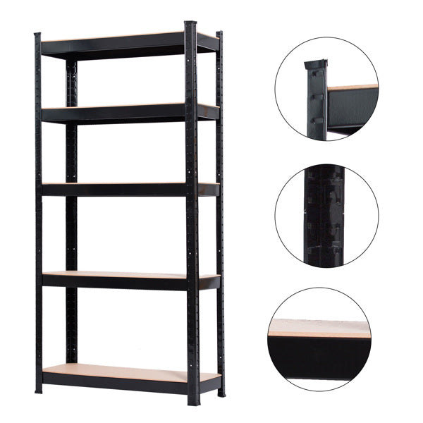 Five Layer Black Household Metal Shelf
