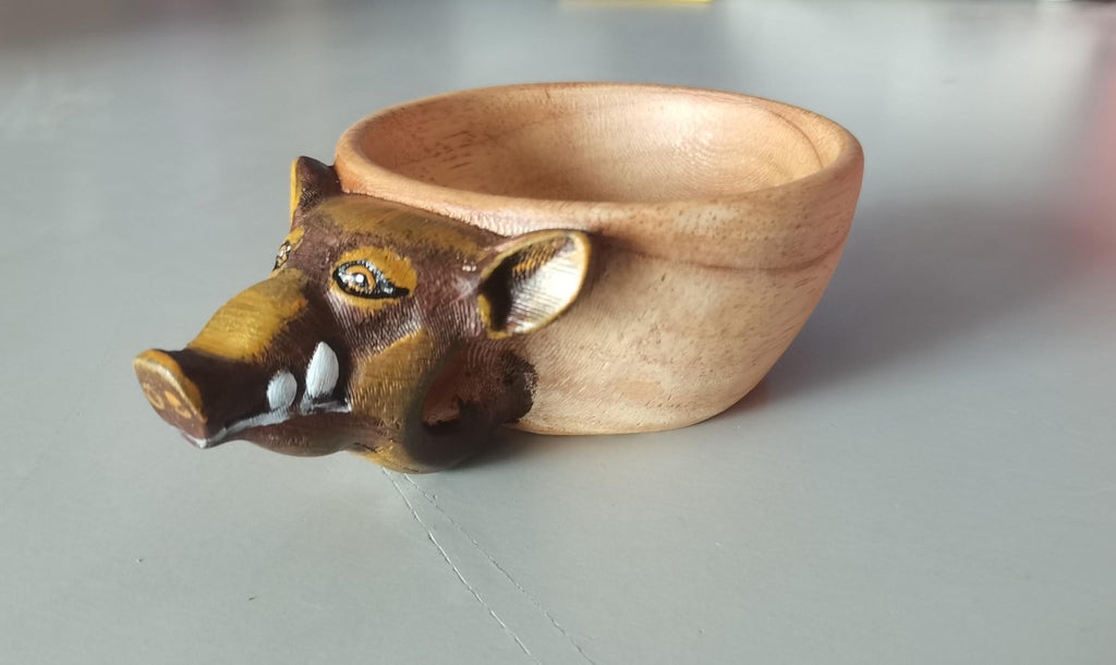 Hand Carved Cup Scandinavian Kuksa Wooden Mug Camping Gear Coffee Cup Kuksa Guksi Kuksa Wild Boar Cups Christmas