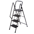 Four Step Ladder, Lightweight Folding Four Step Stool, Wide Anti Slip Pedal And Safety Handle, Sturdy Steel Ladder, Multi-purpose Step Ladder, Suitable For Home, Kitchen, And Office Elevators