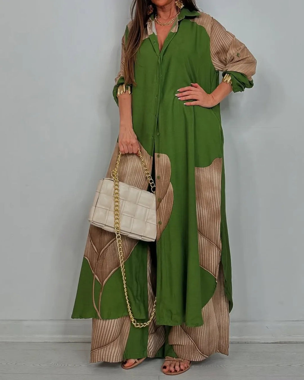 Women's Clothing Fashion Colorblock Loose Shirt