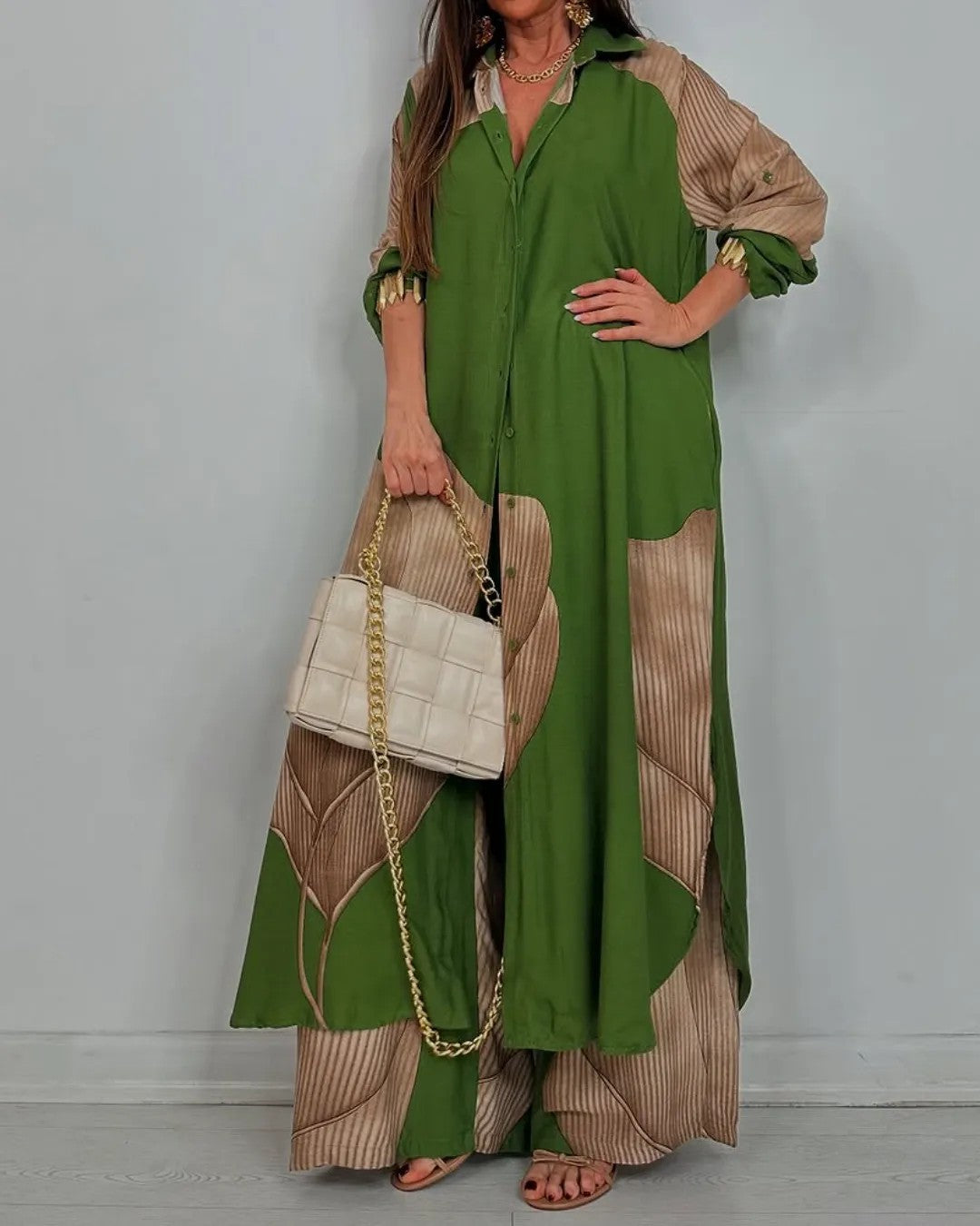 Women's Clothing Fashion Colorblock Loose Shirt