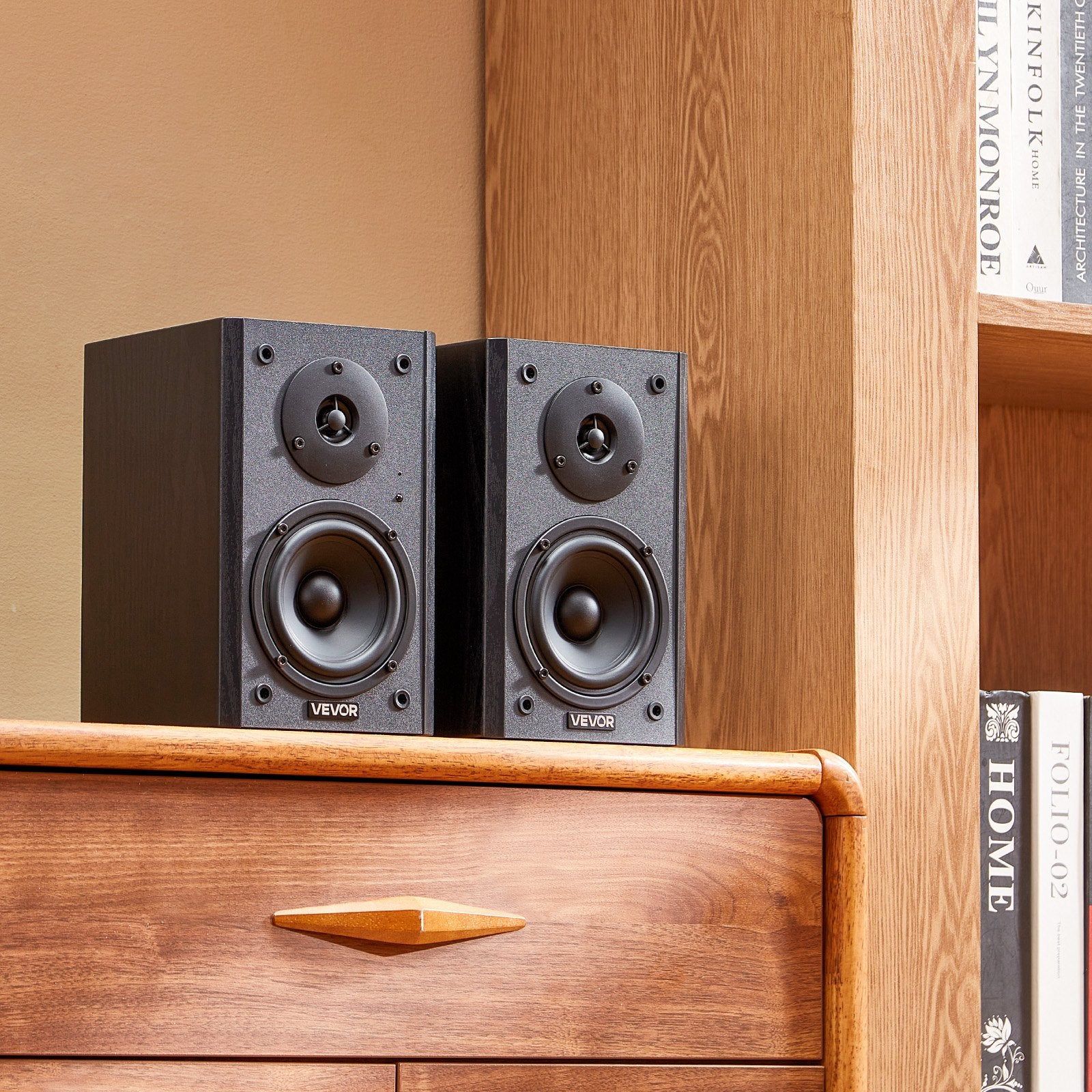 Active Powered Bookshelf Studio Monitor Speakers 20W X2 Bluetooth Coaxial Stereo