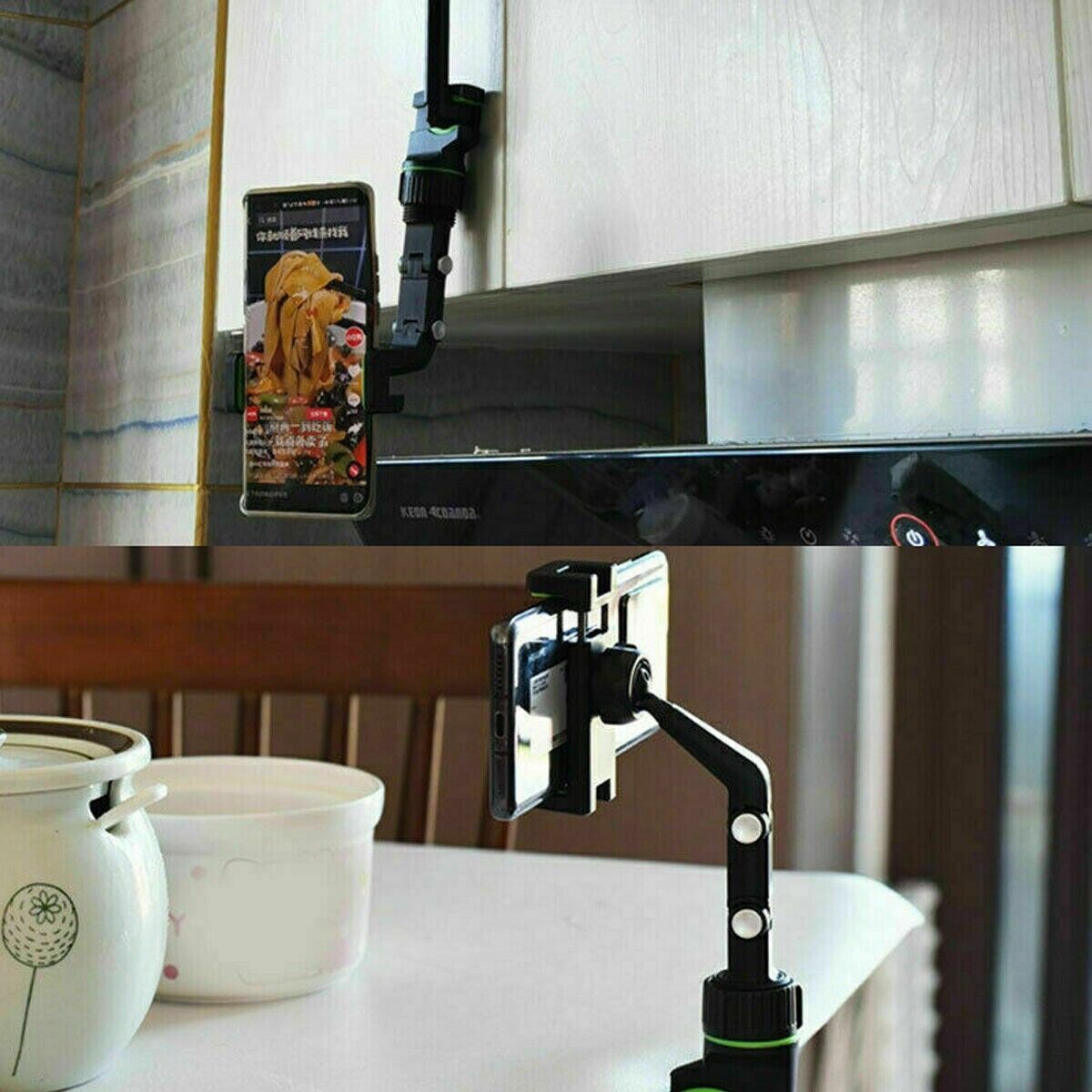 Car Rearview Mirror Rotation Adjustable Phone Holder Mount Multifunction