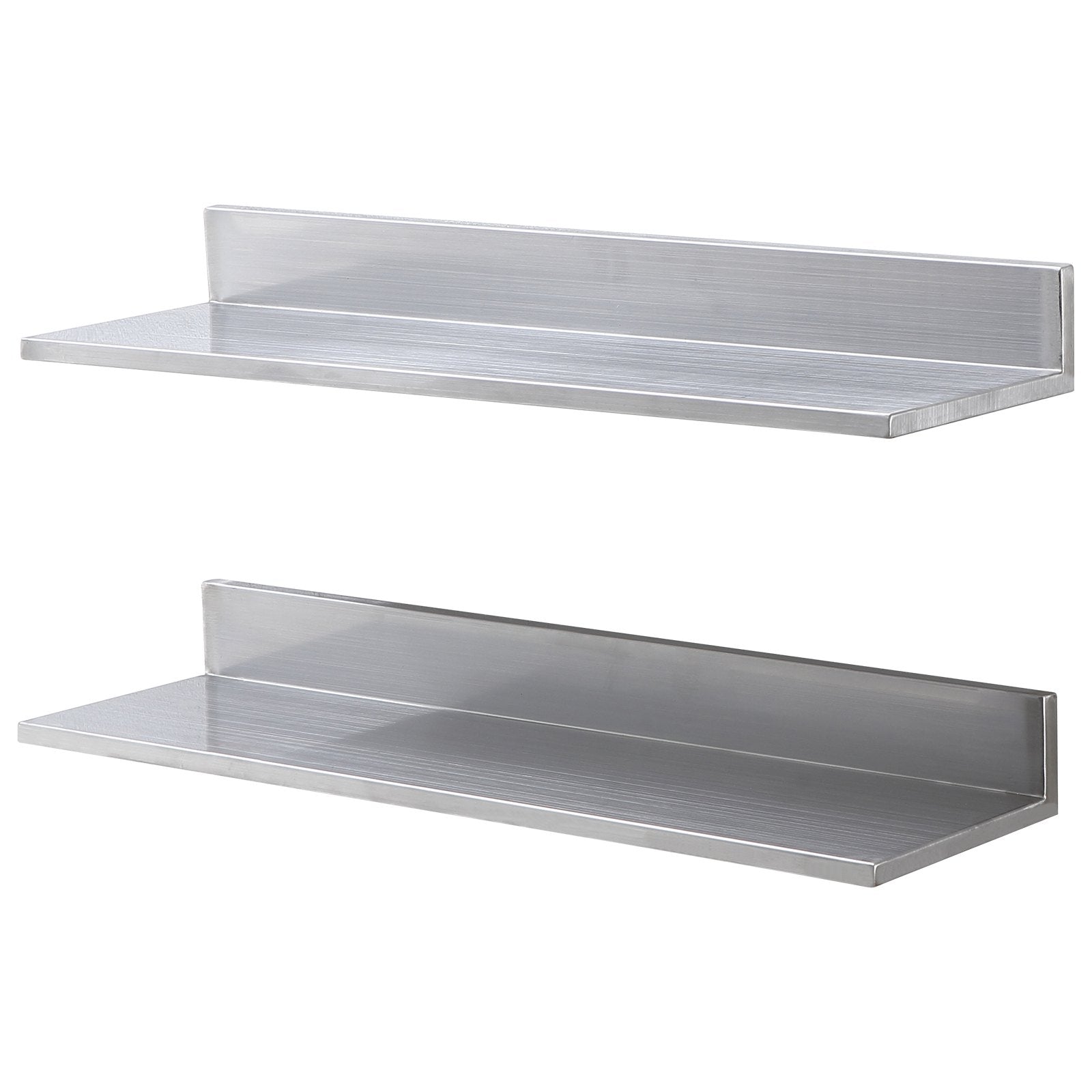 8.6" X 30" Stainless Steel Shelf, Wall Mounted Floating Shelving With Backsplash, 44 Lbs Load Capacity Commercial Shelves, Heavy Duty Storage Rack For Restaurant, Kitchen, Bar, Home, And Hotel