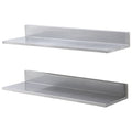8.6" X 30" Stainless Steel Shelf, Wall Mounted Floating Shelving With Backsplash, 44 Lbs Load Capacity Commercial Shelves, Heavy Duty Storage Rack For Restaurant, Kitchen, Bar, Home, And Hotel