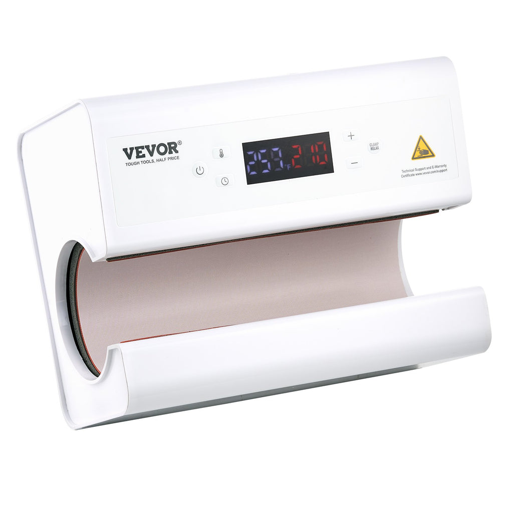 Auto Tumbler Heat Press Machine, Mug Heat Press For 11-30oz Sublimation Tumblers, Heat Up Fast And Even, Tumbler Press With Tape And Glove, Temp And Time Setting, For Tumblers, Cups, Mugs, White