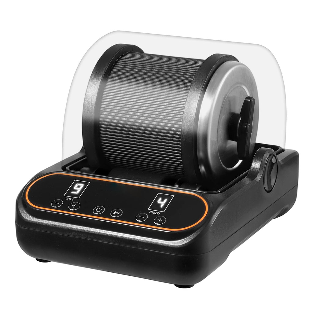 Rock Tumbler, 2 Lb Rock Polishing Machine, Rocks Tumbling Kit With 4-Speed Adjustment, 1–9 Day Timer, PC Sound Reduction Cover & TPU Drum, Direct Drive Motor Rocks Polishing, Quiet Operation