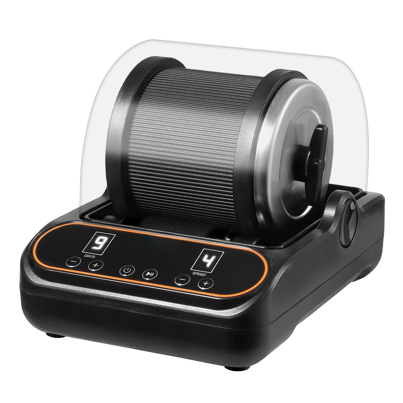 Rock Tumbler, 2 Lb Rock Polishing Machine, Rocks Tumbling Kit With 4-Speed Adjustment, 1–9 Day Timer, PC Sound Reduction Cover & TPU Drum, Direct Drive Motor Rocks Polishing, Quiet Operation