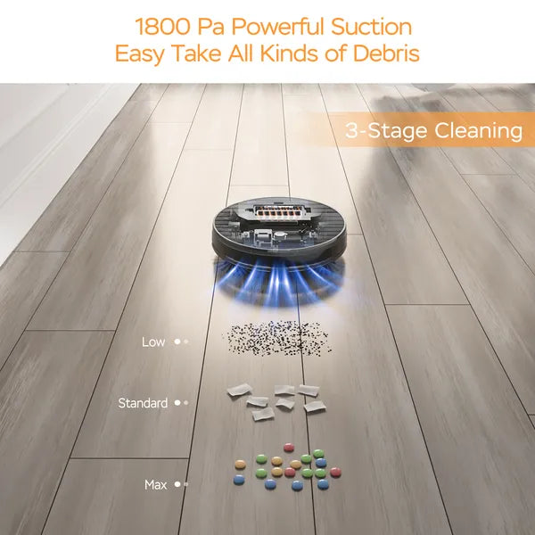 Geek Smart Robot Vacuum Cleaner G6;  Ultra-Thin;  1800Pa Strong Suction;  Automatic Self-Charging;  App Control;  Custom Cleaning;  Great For Hard Floors To Carpets(Banned From Selling On Amazon)