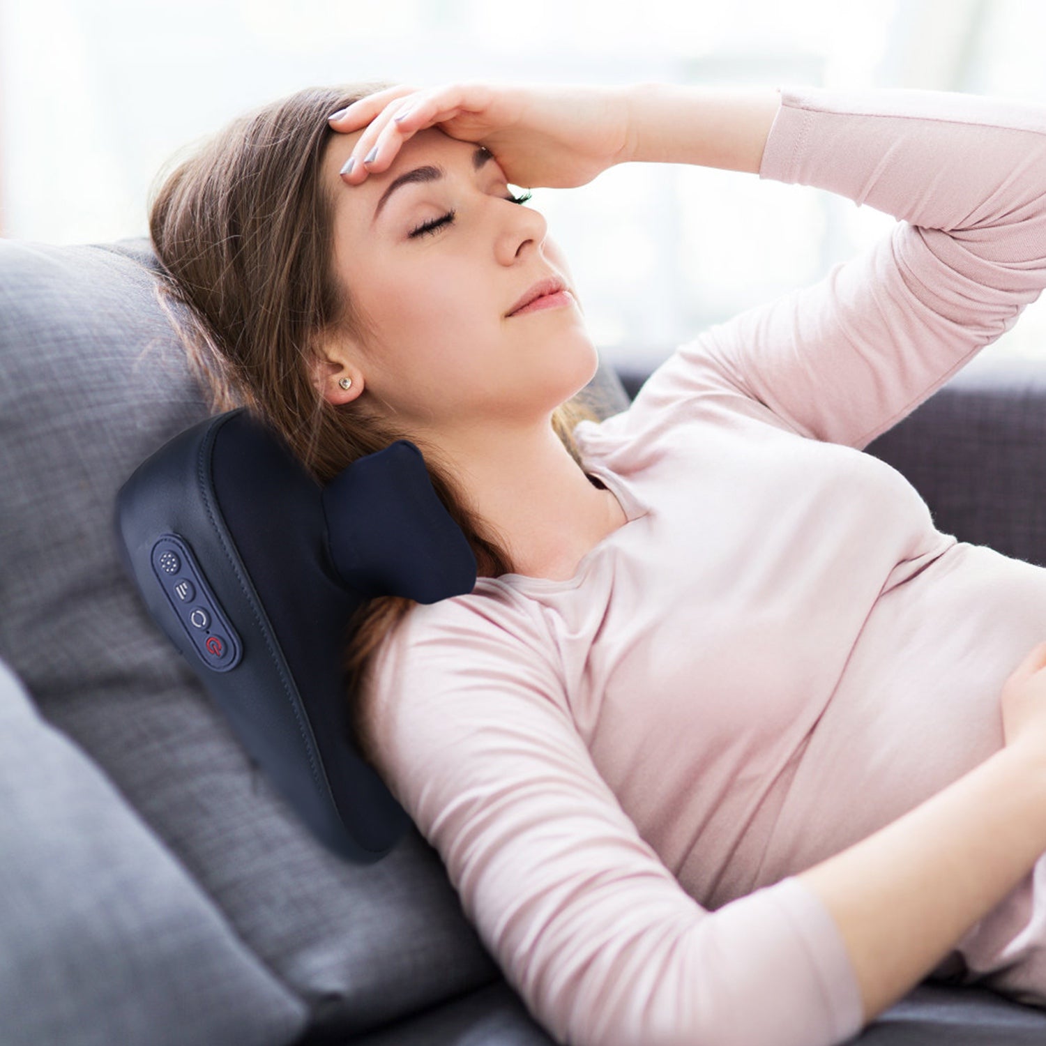 1 Set Cordless Neck Shoulder Massager With Soothing Heating 3 Intensity Levels 2 Heating Levels Electric 4D Shiatsu Deep Kneading Pillow For Back Traps Gifts For Family  Home Car