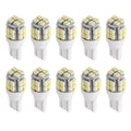 10Pcs 12V T10 LED Light Bulb Wedge Base Interior Dome Map LED Lights License Plate Trunk Side