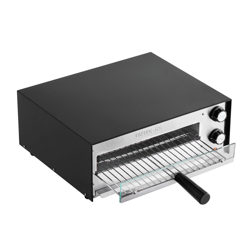 Electric Pizza Oven, 12-inch Countertops Pizza Ovens, 572°F Max Temp, 1450W Indoor Pizzas Maker W/Timing & Temp Control, Pizza Cooker W/Dual Heat Tube, Crumb Tray, For Diner And Home Kitchen