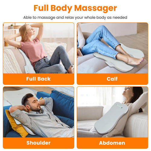 1 Set  Shiatsu Back Massager 3D Deep Tissue Kneading Massage Pillow Cordless USB Rechargeable With 3 Massaging Modes 2 Heating Levels 10Mins Auto-Off For Back Shoulder Waist Lumbar No Chair