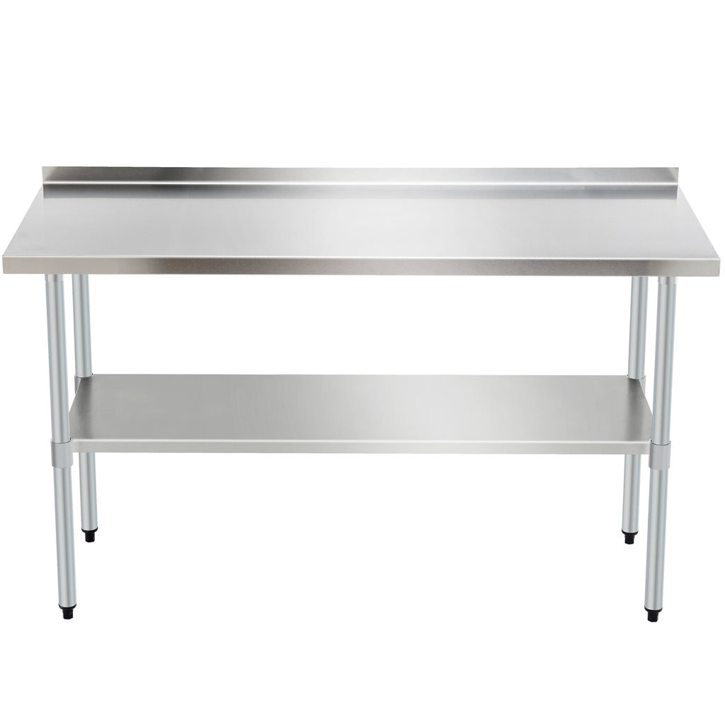 Stainless Steel Prep Table With Adjustable Undershelf And Galvanized Legs, Heavy-Duty Commercial Work Table For Kitchen, Home, Restaurant, And Hotel Use