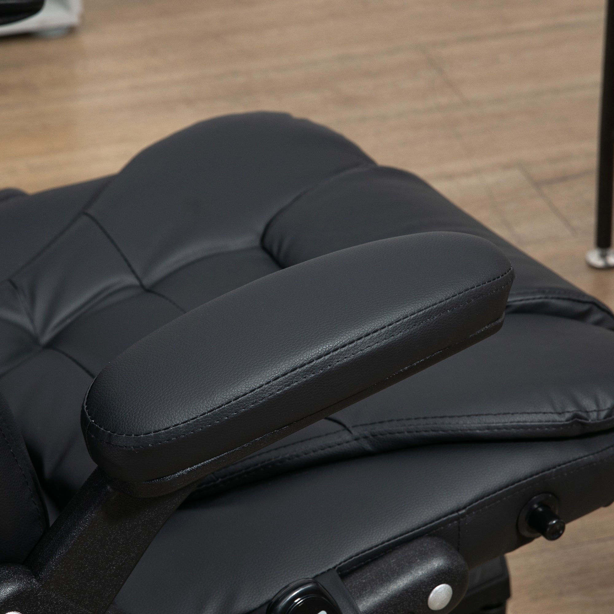 Massage Office Chair, Heated Reclining Computer Chair with 6 Vibration Points, Armrest and Remote, Black