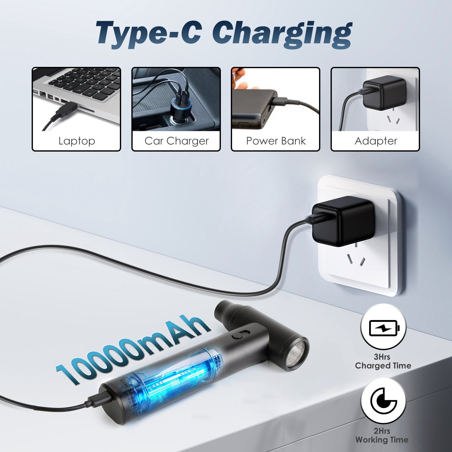 1Set Compressed Air Duster Brushless Motor 250000RPM Stepless Variable Speed 1WmAh Battery Cordless Dust Blower Vacuum Cleaner Portable Jet Dry Blower For PC Keyboard Car Home