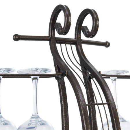 Cello Shape Wine Bakers Rack, Freestanding Wine Rack With Storage Bottle, Wine Storage Home Bar For Liquor And Wine, Organizer For Kitchen, Dining Room