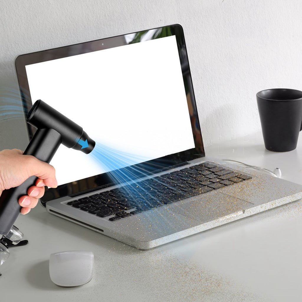 1Set Compressed Air Duster Brushless Motor 250000RPM Stepless Variable Speed 1WmAh Battery Cordless Dust Blower Vacuum Cleaner Portable Jet Dry Blower For PC Keyboard Car Home