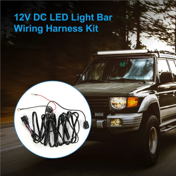 LED Light Bar Wiring Harness Kit 280W 12V 40A Power Relay Fuse On Off Switch 10ft Length Universal Fitment Light Bar Accessories