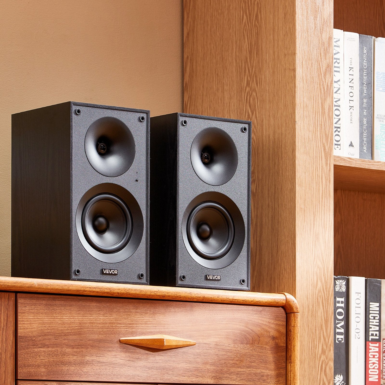 Active Powered Bookshelf Studio Monitor Speakers 25W X2 Bluetooth Coaxial Stereo