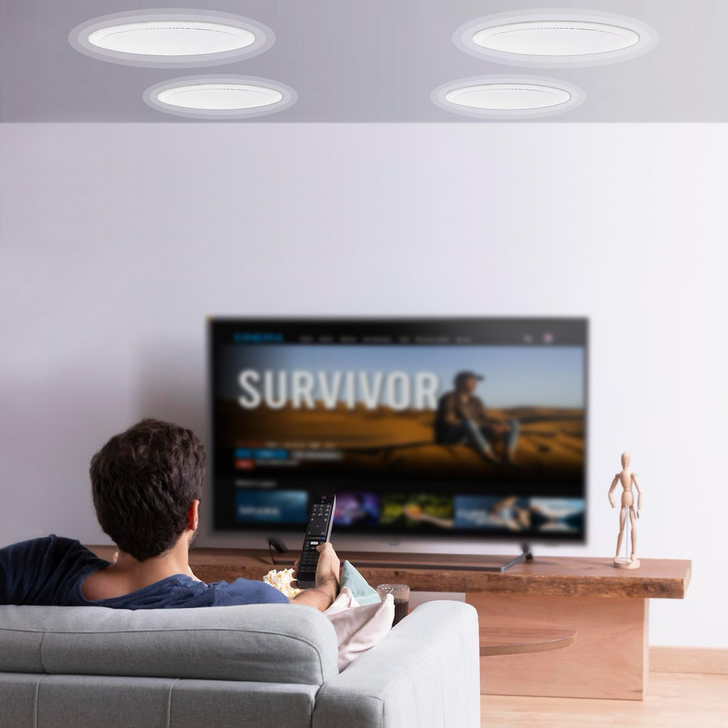 4 PCs 8 Inch In Ceiling Speakers, 100-Watts, Flush Mount Ceiling & In-Wall Speakers System With 8ΩImpedance 89dB Sensitivity, For Home Kitchen Living Room Bedroom Or Covered Outdoor Porches