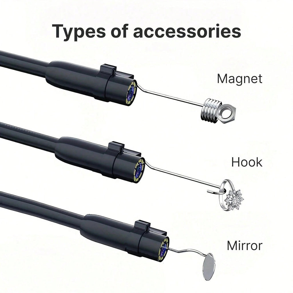 4.3-inch Industrial Endoscope 8mm HD Digital Inspection Camera IP67 Waterproof Rating Battery-Powered Ideal For Vehicle Maintenance, Machine Inspection, Blockage Removal, And Medical Equipment