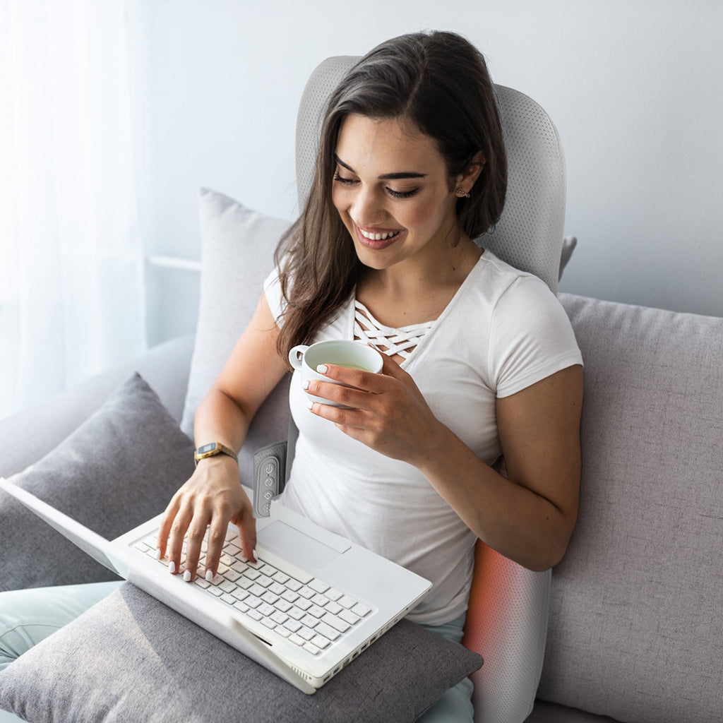 1 Set Full Back Massager With Rolling Kneading Nodes Soothing Heating 3D Deep Tissue Shiatsu Chair Massage Pad For Lumbar Upper Lower Back Gift For Women Men