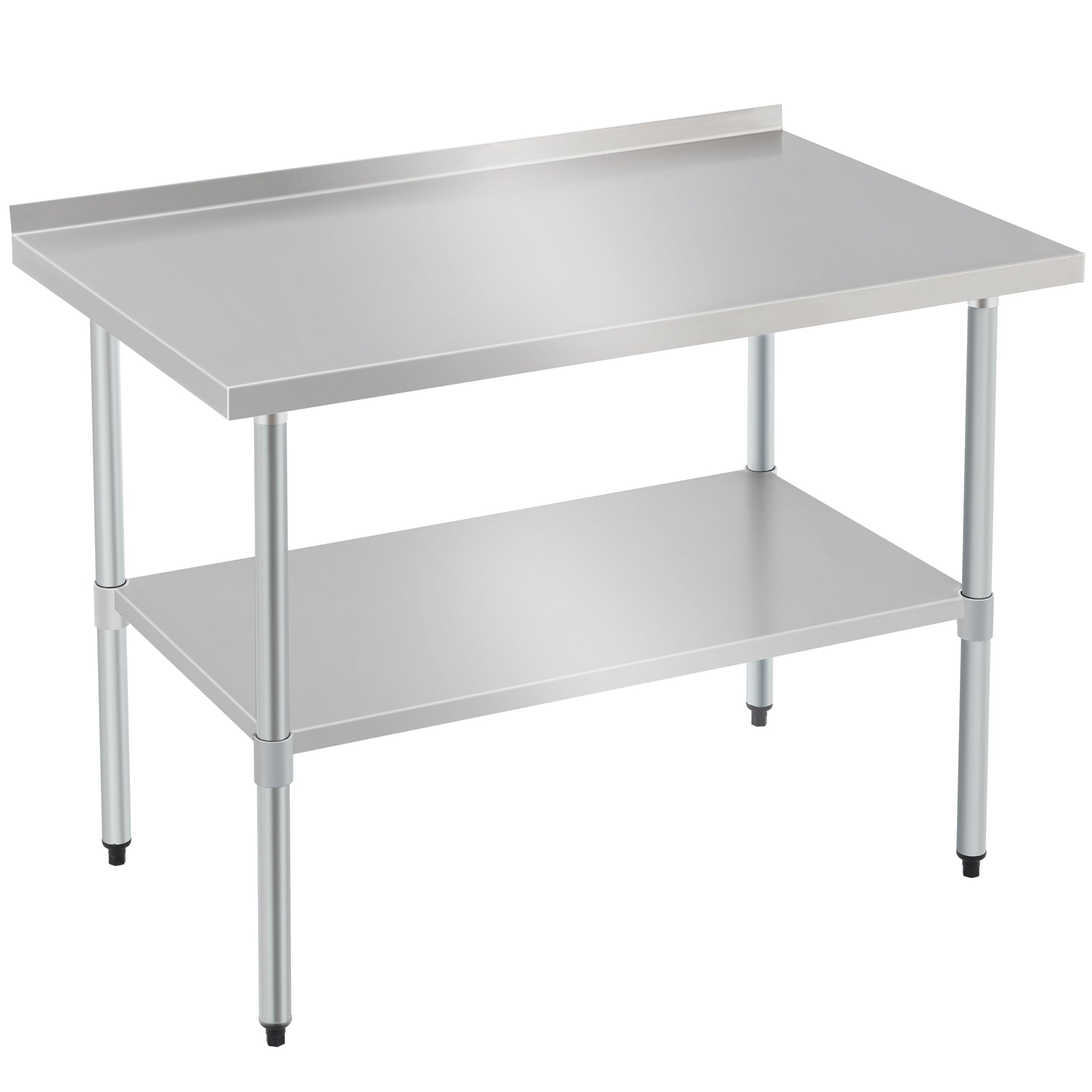 Stainless Steel Prep Table With Adjustable Undershelf And Galvanized Legs, Heavy-Duty Commercial Work Table For Kitchen, Home, Restaurant, And Hotel Use