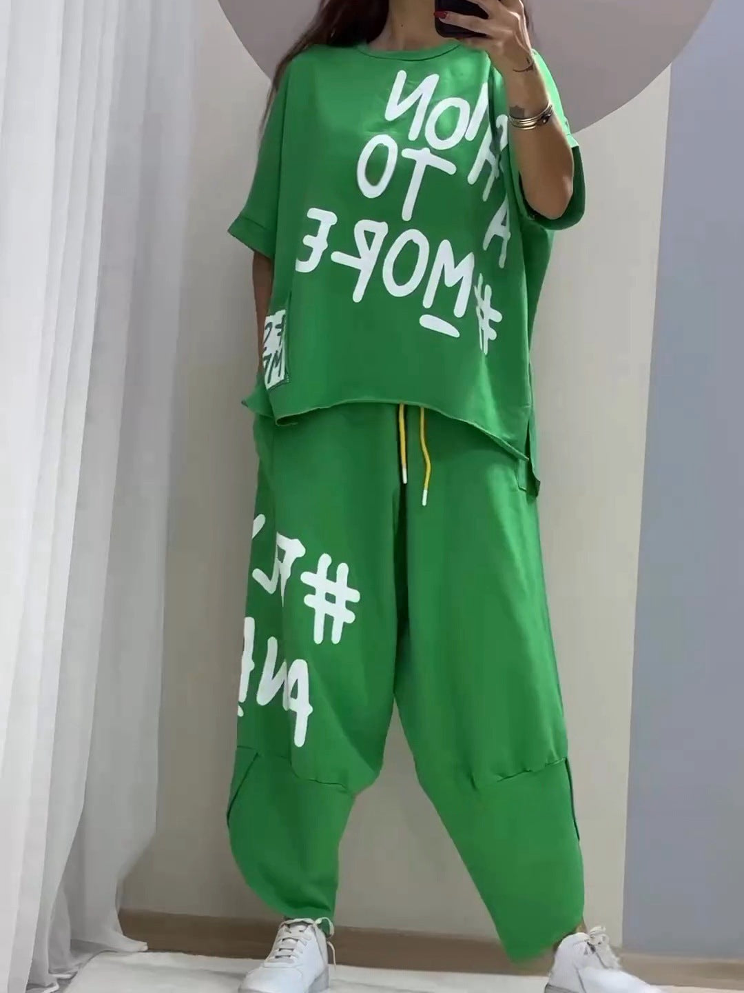 Spring And Summer European And American Women's Clothing Casual Top Two-piece Pants Women's Clothing