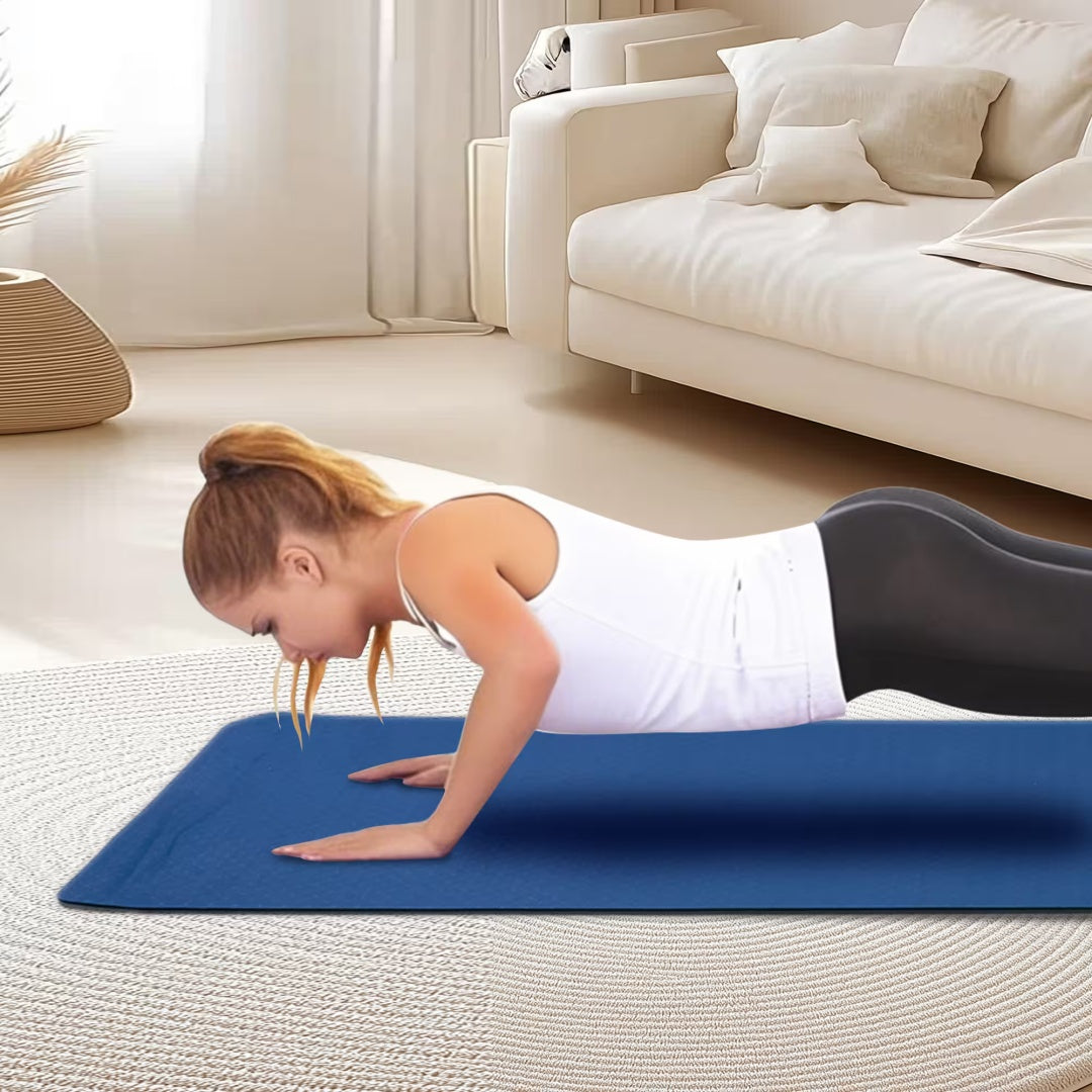 Yoga Mat, Exercise Yoga Mat With Non-Slip Design, Professional TPE Exericise Mat, 72X 24 Multi-Purpose Workout Mat For Women, Pilates Fitness And Floor Exercises