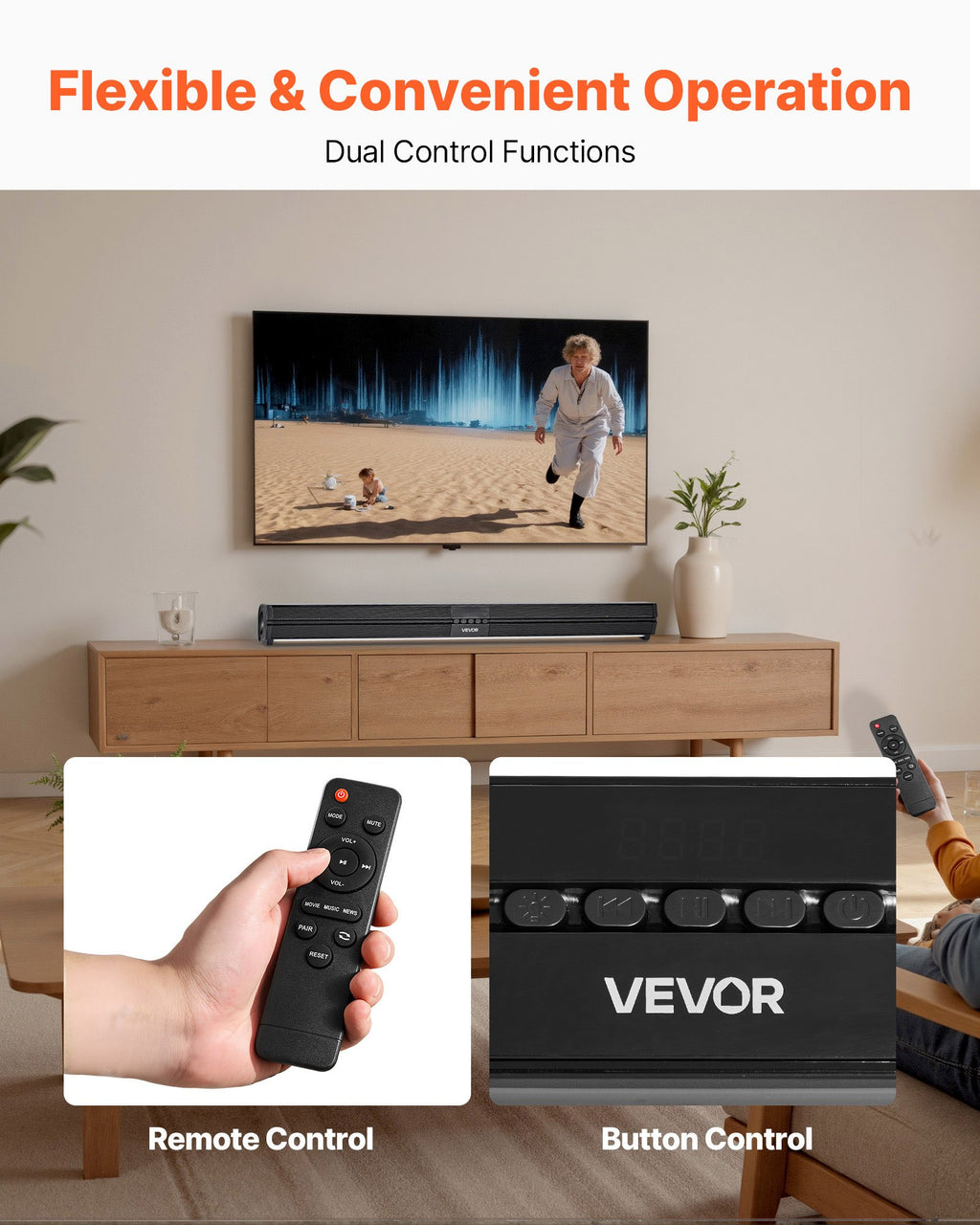Sound Bar For Smart TV, 2.0 Channel, 32-Inch Compact Soundbar TV Speakers For Projector, Bluetooth AUX Connection, Remote Control, Easy Setup, 80W Surround Sound System For PC Home Theater Audio