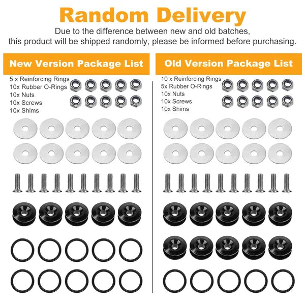 5Set Car Quick Release Bumper Fasteners Front Rear Bumper Holders Trunk Fender Hatch Lids Kit